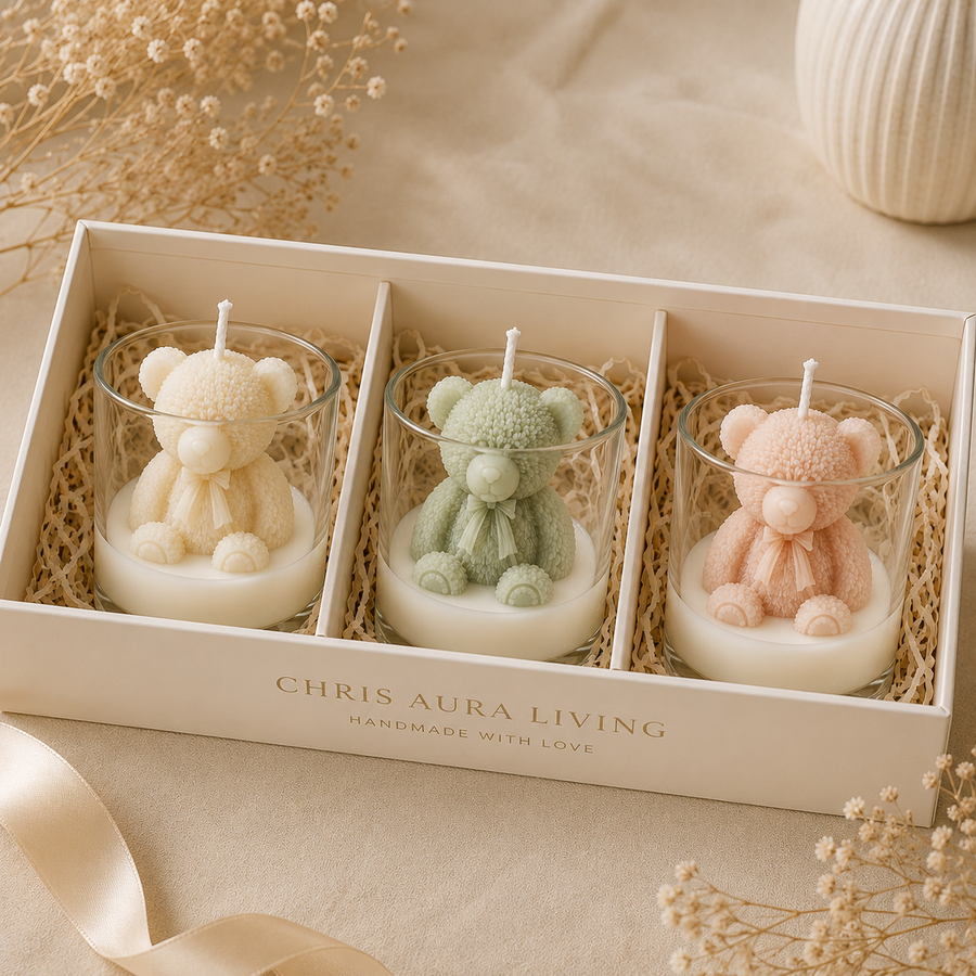 Teddy Bear Candle Gift Set